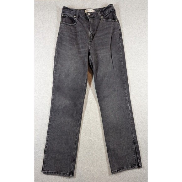 Abercrombie & Fitch Women Jeans 26x29 The 90s Straight Ultra High Rise Split Hem - Picture 1 of 13